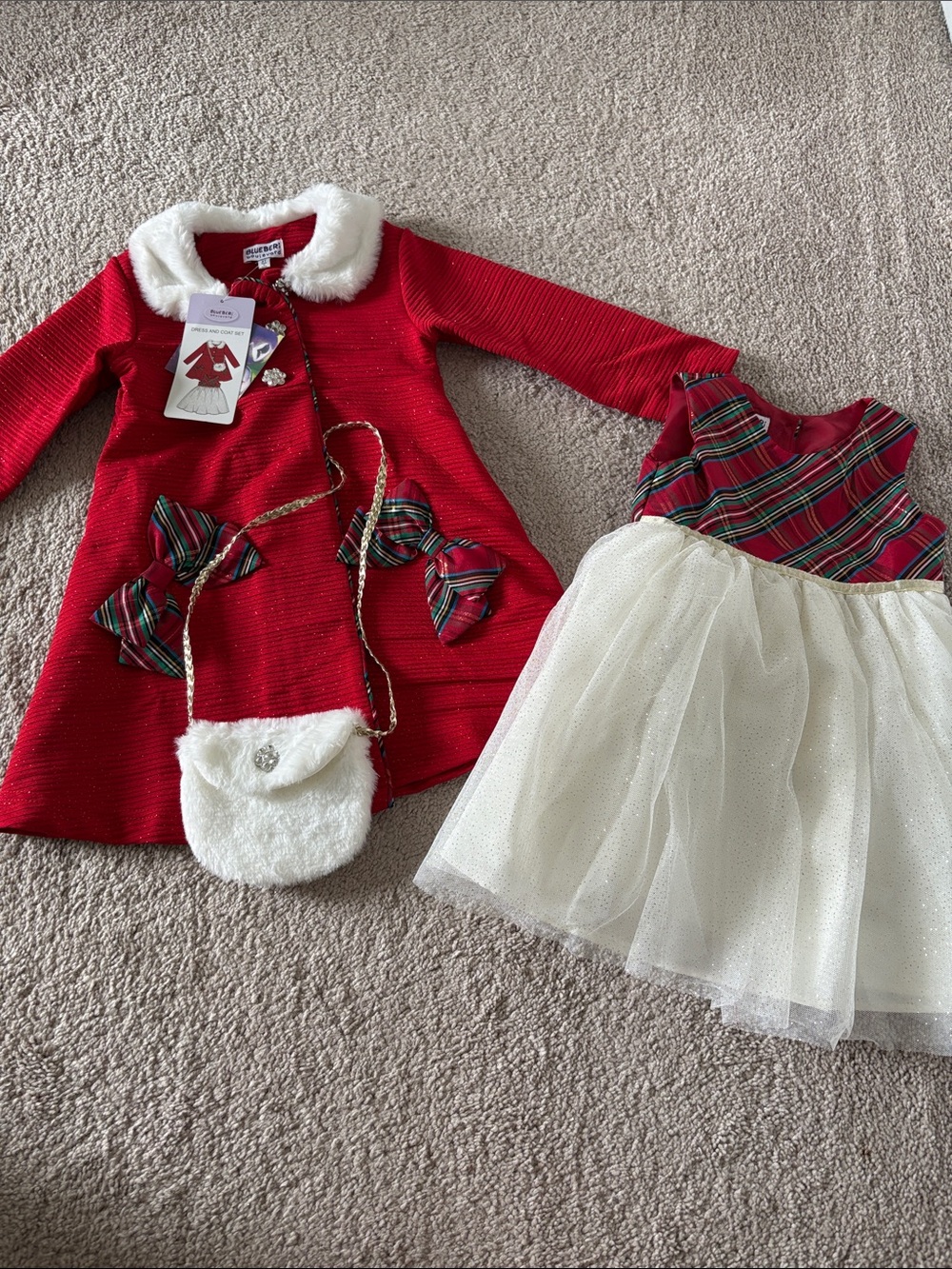 Holiday Red jacket, Dress and purse set